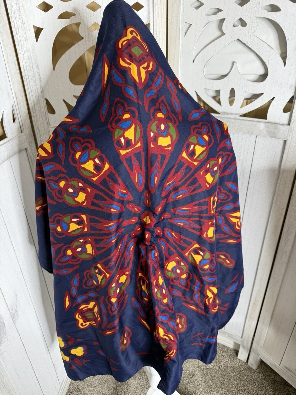 Hanske Magasinet Norweigan Scarf Multicolor Retro Blue Square 33in X 34in